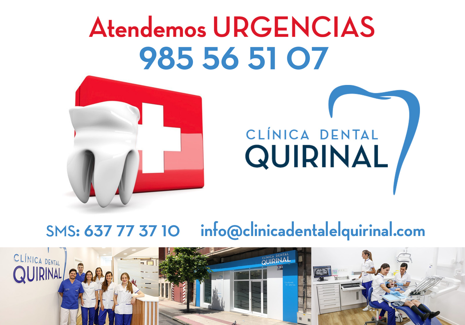 CLINICA DENTAL QUIRINAL en Avilés - ATENDEMOS URGENCIAS dentales COVID-19 Estado de Alarma